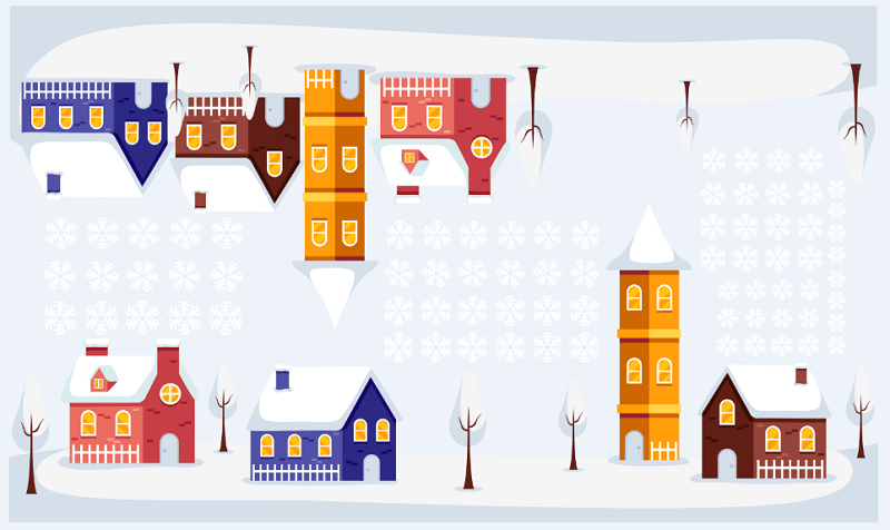 Decal Giáng sinh hình ngôi nhà tuyết